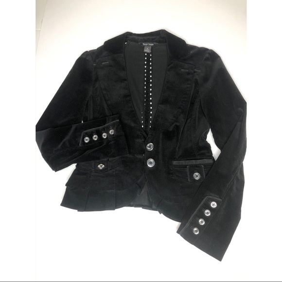 White House Black Market Jackets & Blazers - WHBM Black Cotton Corduroy Ruffled Blazer size 0